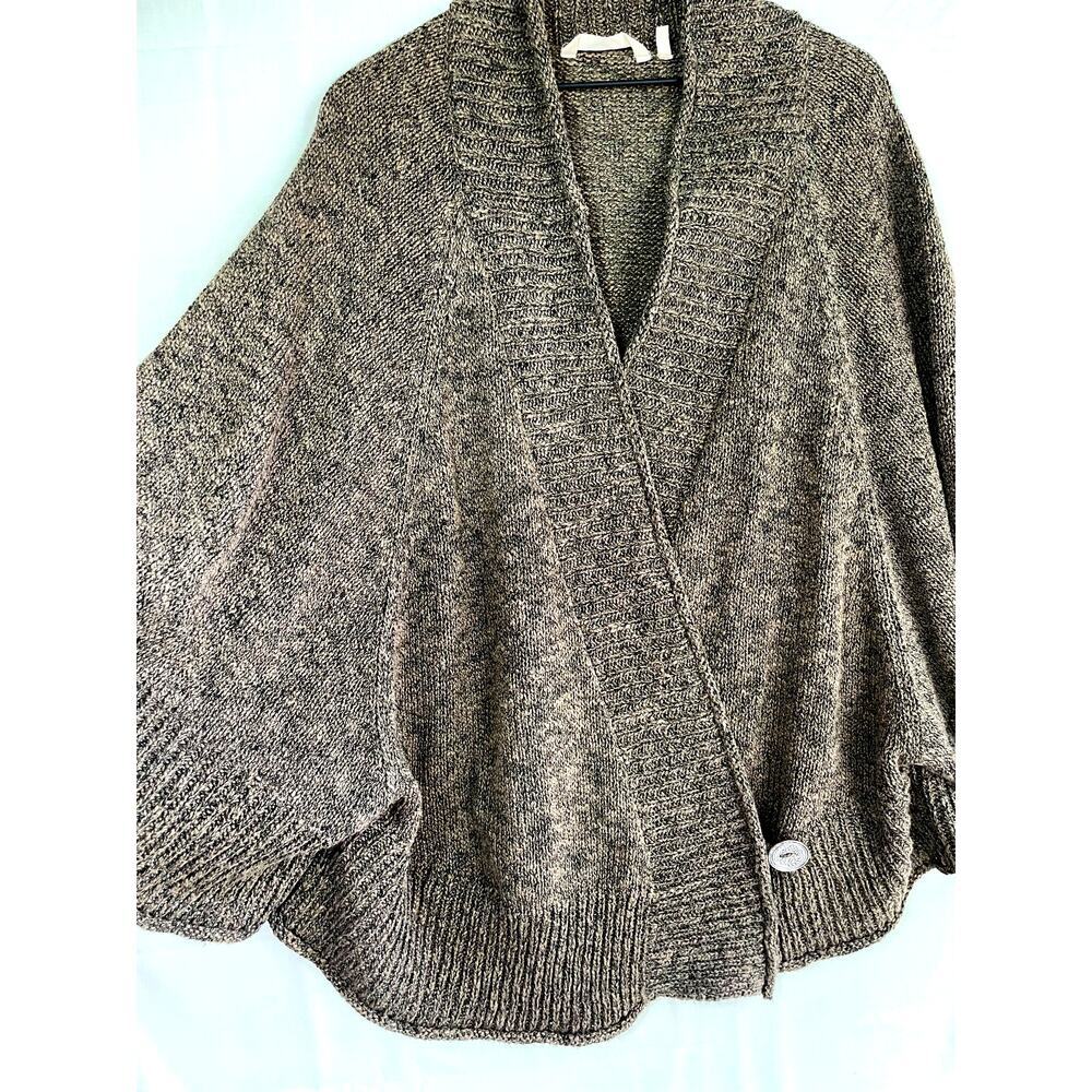 SOFT SURROUNDINGS Knit Poncho Cape Size L/XL Wrap Marled Cozy Lagenlook Hygge - Picture 2 of 12